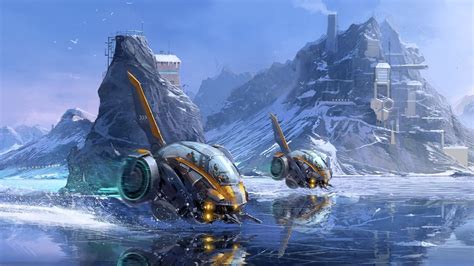 Wallpaper Planet Futuristic Vehicle Artwork Ice Science Fiction