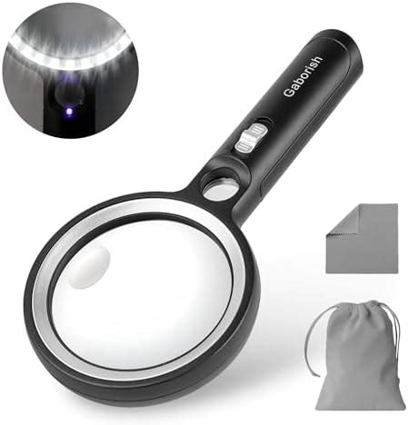 Mini loupe de bijoutier portable 50x avec lumière UV LED zoom HD 10x