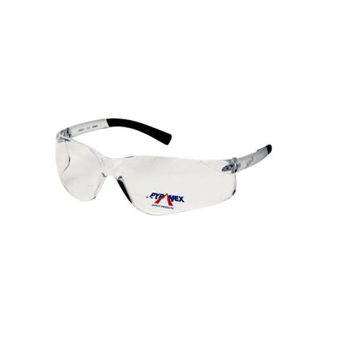 Black Frame 2 5 Clear Lens Pyramex Ztek Reader Safety Glasses