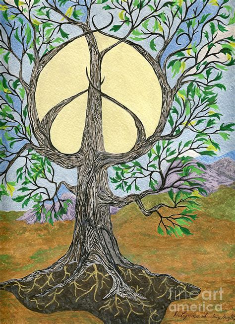 Peace Tree Of Life Painting By Tree Whisper Art Dlynnes Fine Art