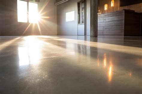 Premium Photo | Polished concrete floor gleaming under room light