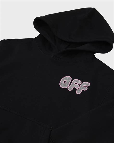 Off White Girls Glitter Chunky Logo Print Hoodie Size 4 12 Neiman
