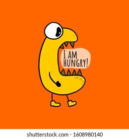 Funny Hungry Monster Game Creature Character Stock Vector (Royalty Free ...