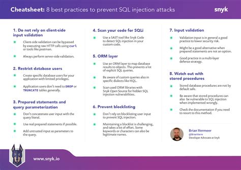 8 Best Practices to Prevent SQL Injection Attacks | foojay