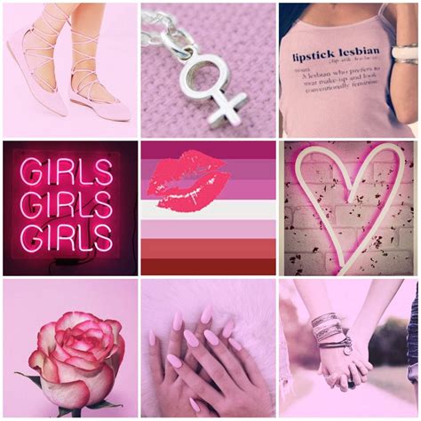 Download Pink Lesbian Aesthetic Montage Wallpaper