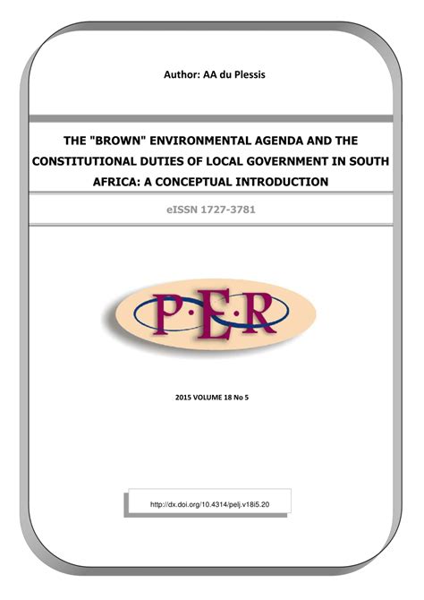 Pdf The Brown Environmental Agenda And The Constitutional Duties Of