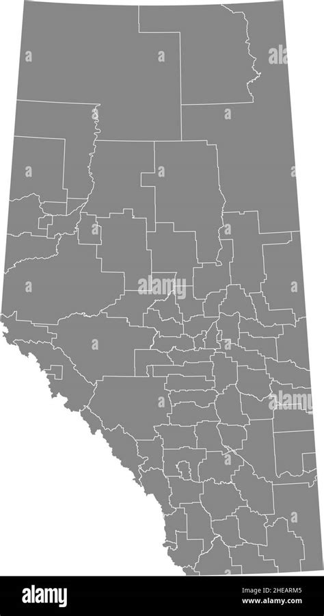 Gray Flat Blank Vector Administrative Map Of Canadian Province Of