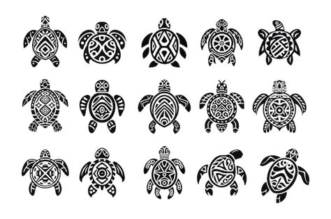 Premium Vector | Collection of turtle tattoo designs