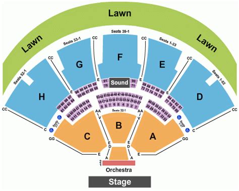 Ruoff Music Center Seating Chart With Rows And Seat Numbers Center Seating Chart