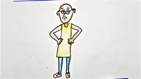 How To Draw A Motu Patlu Patlu Drawing Step By Step Youtube