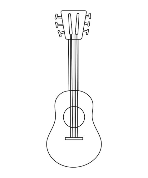 Icono De Guitarra En Blanco Y Negro Vectorial Aislado En Fondo Blanco