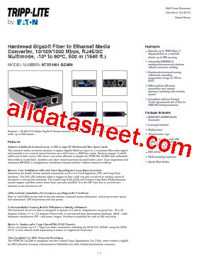 N H Scmm Datasheet Pdf Tripp Lite All Rights Reserved