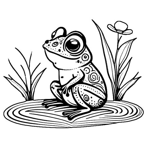 Frog Coloring Page · Creative Fabrica