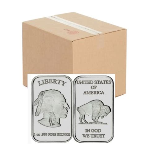 Box Of Oz Silvertowne Buffalo Fine Silver Bar New Design