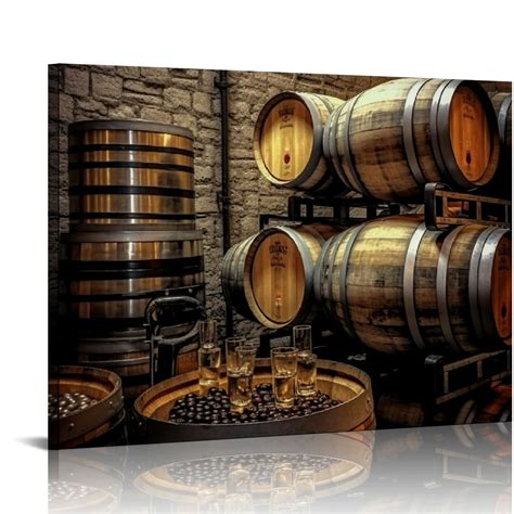 Nawypu Kentucky Bourbon Being Aged in Barrels Poster Modern Canvas Wall