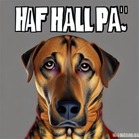 Half Man Half Dog Graphic · Creative Fabrica