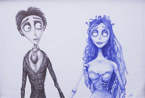 Tim Burtons Corpse Bride Pen Biro Drawing Signed Art Etsy