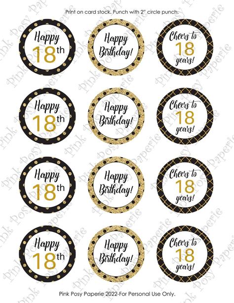 Happy 60th Birthday Cupcake Toppers