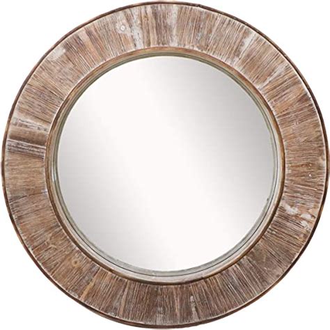 Barnyard Designs Round Wall Mirrors Decorative Wood Farmhouse