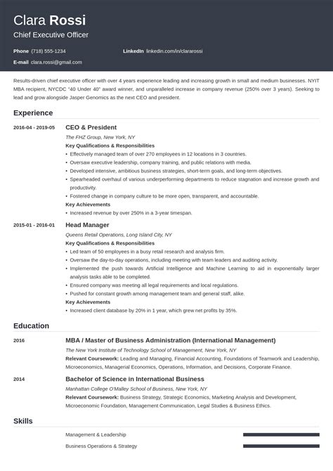 Ceo Resume Examples Guide Created For 2023 47 Off