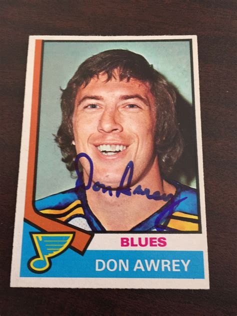 St Louis Blues Don Awrey Signed Opc Card Ebay