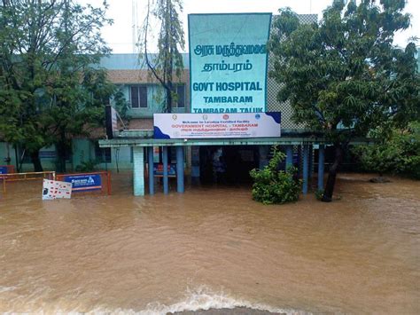 A Waterlogged Area During Heavy Rain Owing To Cyclone Michaung