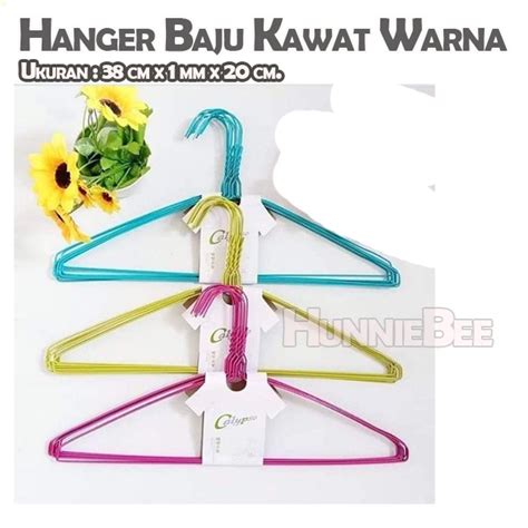 Jual Hanger Baju Kawat Stainless Warna Gantungan Baju Isi Pcs