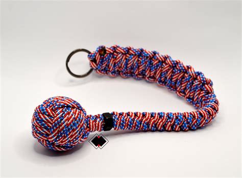 1 Monkey Fist Lanyard Keychain 550 Paracord Handmade In Etsy