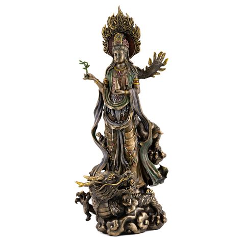 Buy Top Collection Quan Yin On Dragon Statue Kwan Yin Asian Goddess