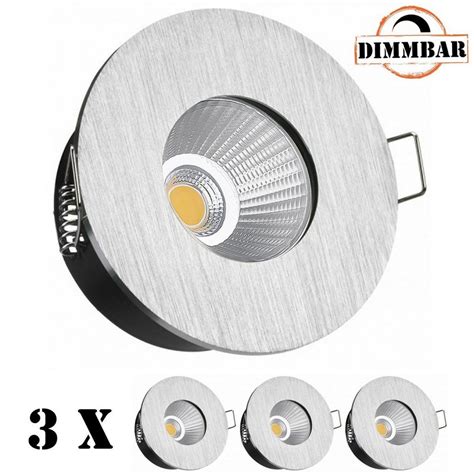 Ledando Led Einbaustrahler 3er Ip65 Led Einbaustrahler Set Extra Flach