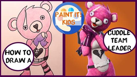 How To Draw Cuddle Team Leader Skin From Fortnite Easy Step By Step