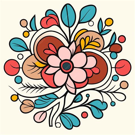 Premium Vector | Graceful edges 2d floral design in vector pure white