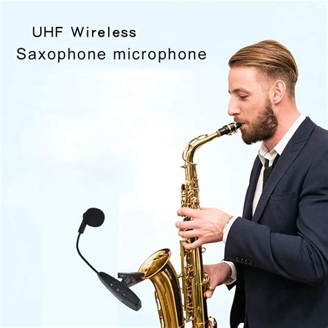 Saxophone Wireless Microphone Condenser Clip Mic Uhf Gooseneck Voice