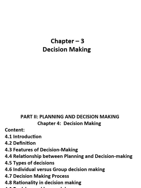 Chapter 4 Decision Making Pdf Decision Making Rationality