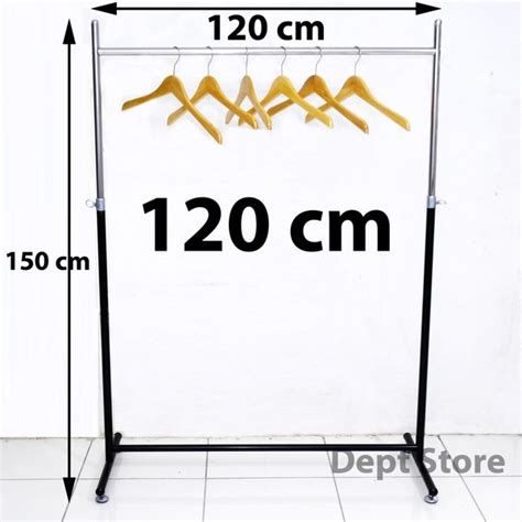 Jual Rak Gantungan Baju 120 Cm Stand Hanger Pakaian Gawangan Palang