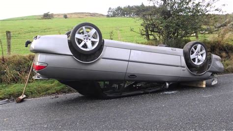 Car On Its Roof After North East Crash Youtube