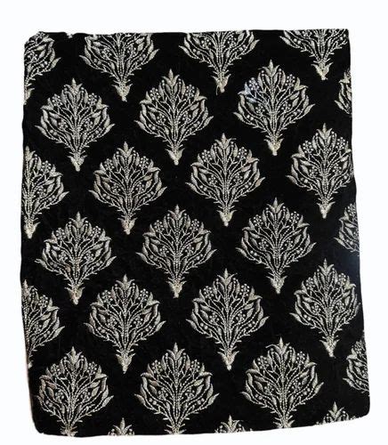 Black Embroidered Velvet Fabric For Clothing At Rs Meter In Surat