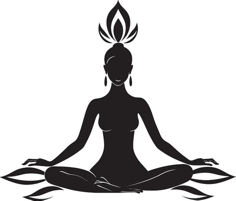 Namaste noir icono de la mujer de yoga negro armonía emblema de la