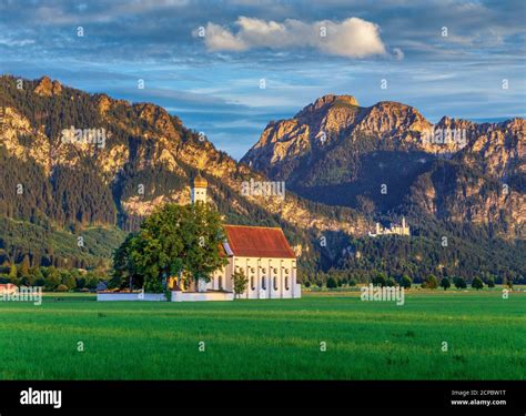 Pilgrimage Church Of St Coloman And Neuschwanstein Castle Schwangau