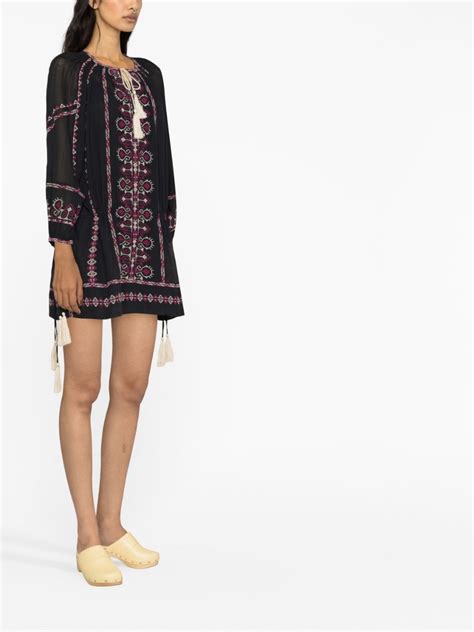 Marant Toile Parsley Embroidered Cotton Dress Farfetch