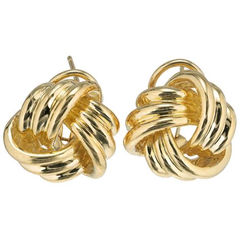 Tiffany and Co. Yellow Gold Love Knot Earrings at 1stDibs