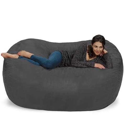 Shop Large Memory Foam Micro Suede Beanbag Couch On Sale Free Shipping Today