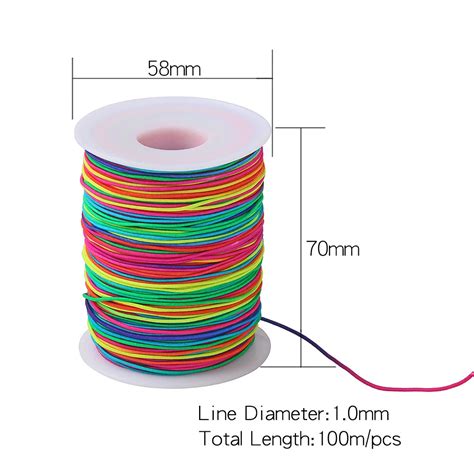 12mm 15mm Rainbow Elastic Cord 100m Colorful String For Bracelet Makingbungee Ropestretch