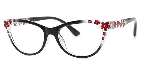 Romy Black Cat Eye Exquisite Fancy Plastic Eyeglasses