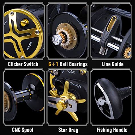 Sougayilang Line Counter Fishing Reel Conventional Level Wind Trolling