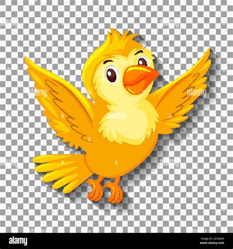 Cute yellow bird cartoon character illustration Stock Vector Image ...