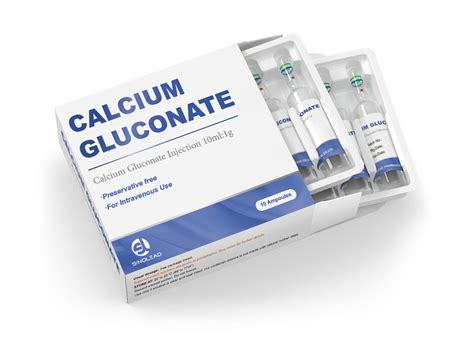 GMP Certified Calcium Gluconate Injection 10ml 1g Calcium