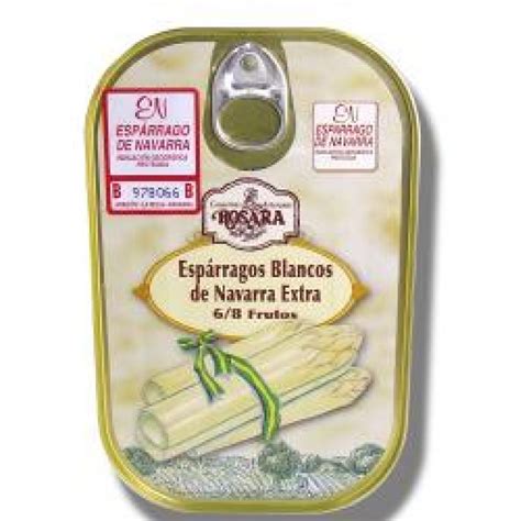 ROSARA Esparragos Blancos De Navarra Extra 6 8 Frutos Lata Abrefacil