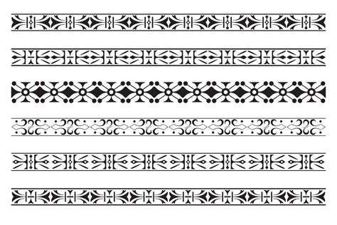 Set Of Decorative Seamless Ornamental Border Modular 48576633 Vector