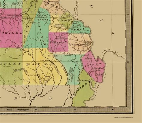 Historic State Map Missouri Greenleaf 1840 23 X 2661 Vintage